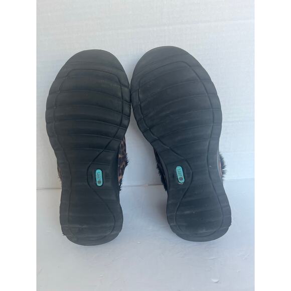 BZees Golden Zip Faux Fur Black/Brown Leopard Print Bootie Comfort Shoes Sz 11M - Picture 11 of 11